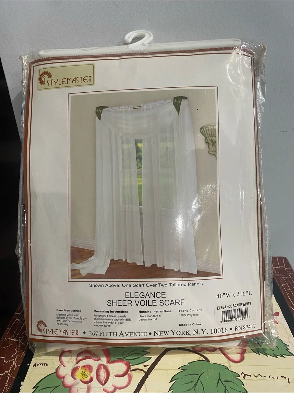 White Sheer Voile Window Scarf